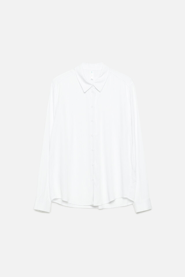 Блузка-рубашка ViShirt базовая из вискозы - цвет белый - 9
