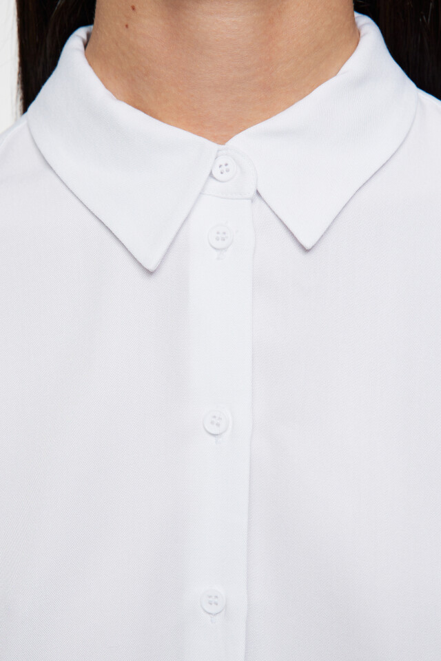 Блузка-рубашка ViShirt базовая из вискозы - цвет белый - 6