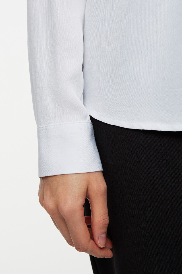 Блузка-рубашка ViShirt базовая из вискозы - цвет белый - 7