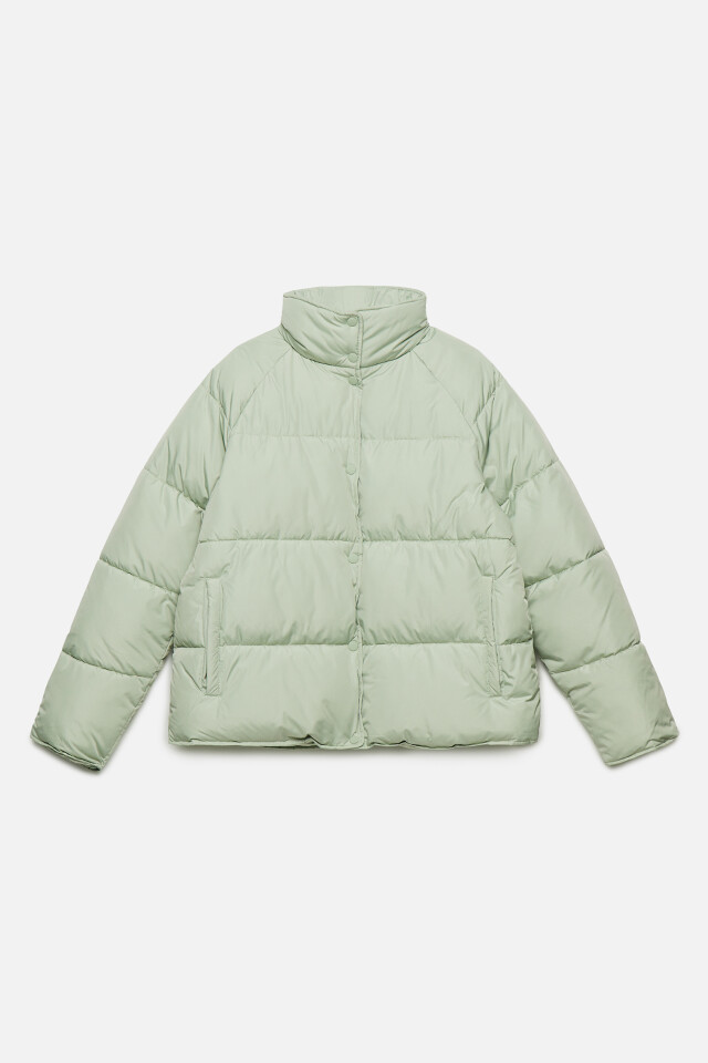 Куртка oversize стеганая с воротником-стойкой - цвет зеленый - 9