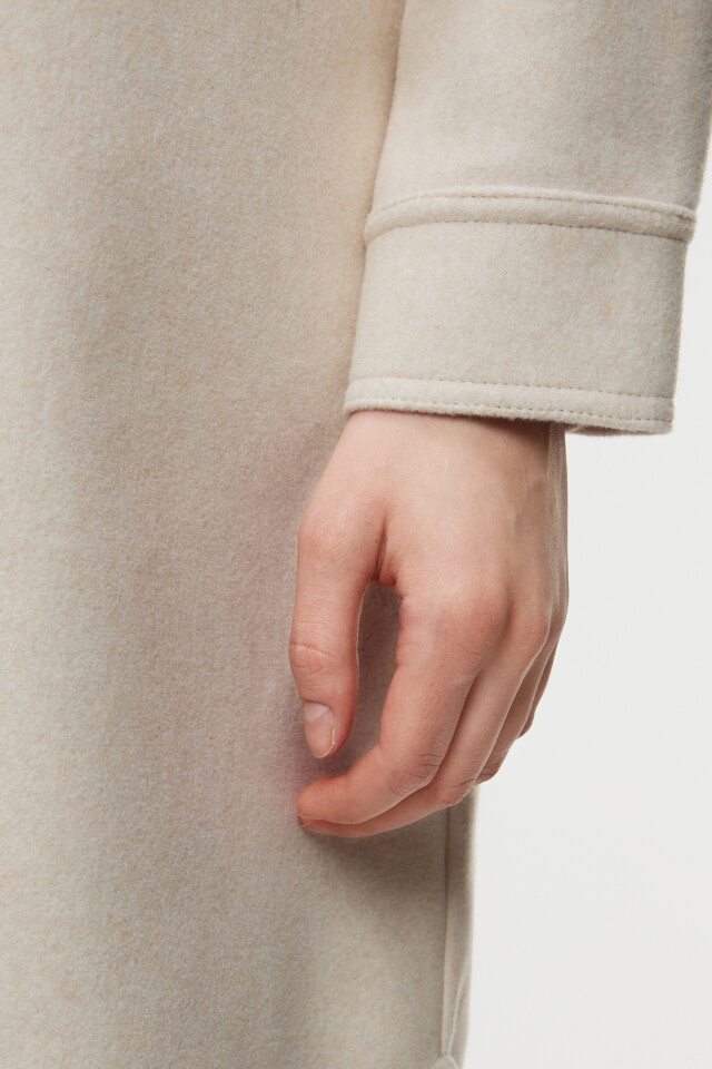 Куртка-рубашка oversize теплая удлиненная - цвет бежевый - 7