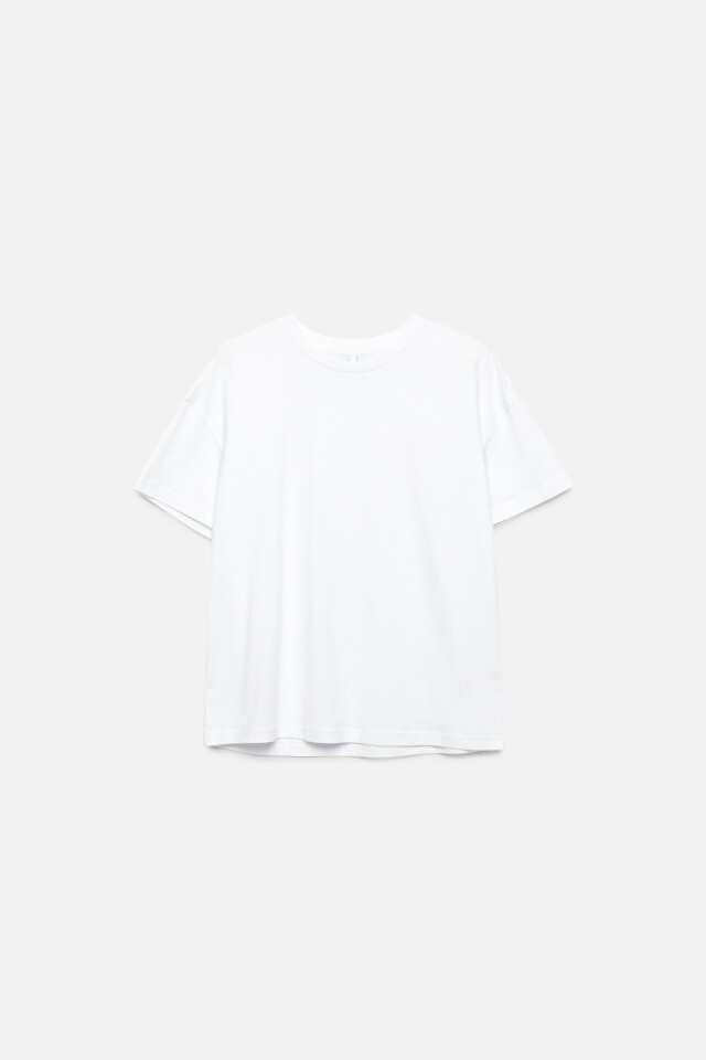 Футболка хлопковая базовая oversize - цвет белый - 7