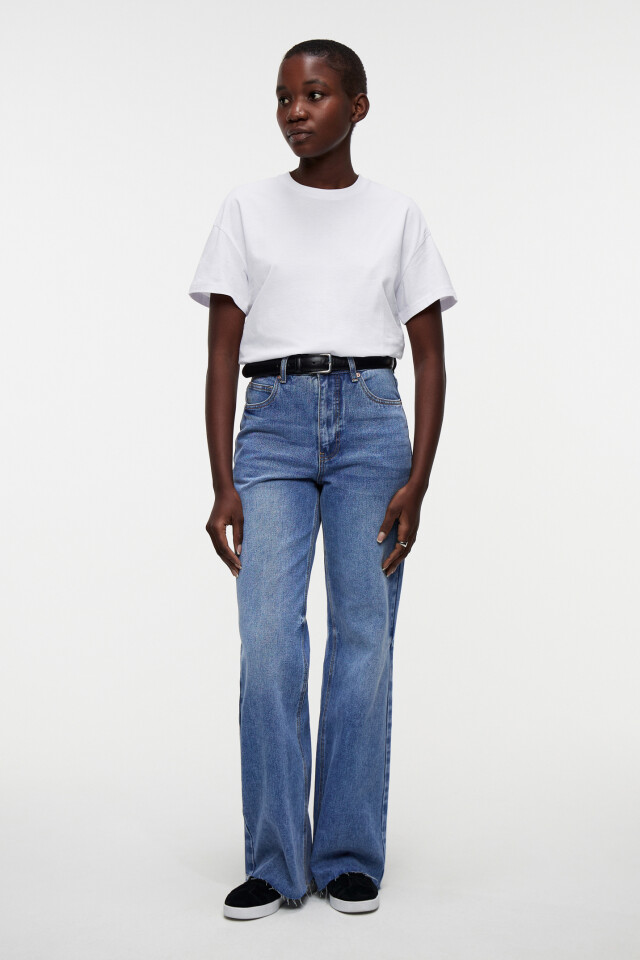 Футболка хлопковая базовая oversize - цвет белый - 4