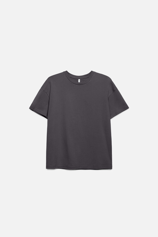 Футболка хлопковая базовая oversize - цвет серый - 8