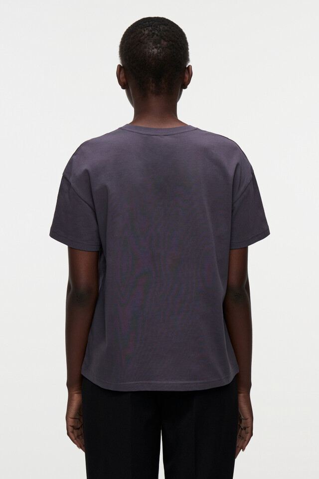 Футболка хлопковая базовая oversize - цвет серый - 3