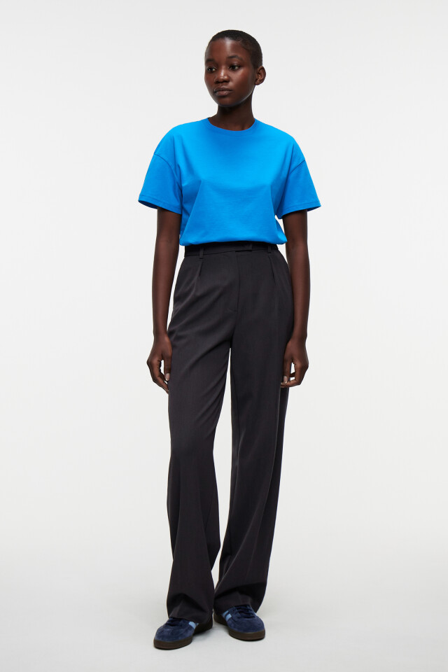 Футболка хлопковая базовая oversize - цвет синий - 4