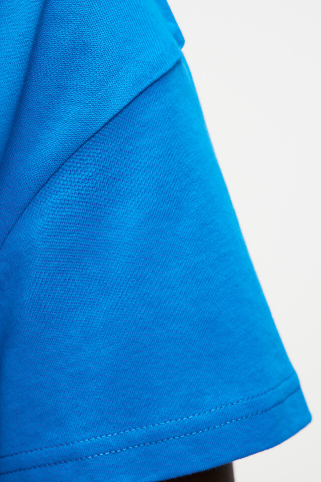 Футболка хлопковая базовая oversize - цвет синий - 7