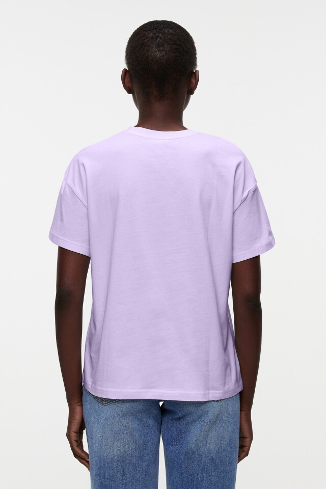 Футболка хлопковая базовая oversize - цвет сиреневый - 3