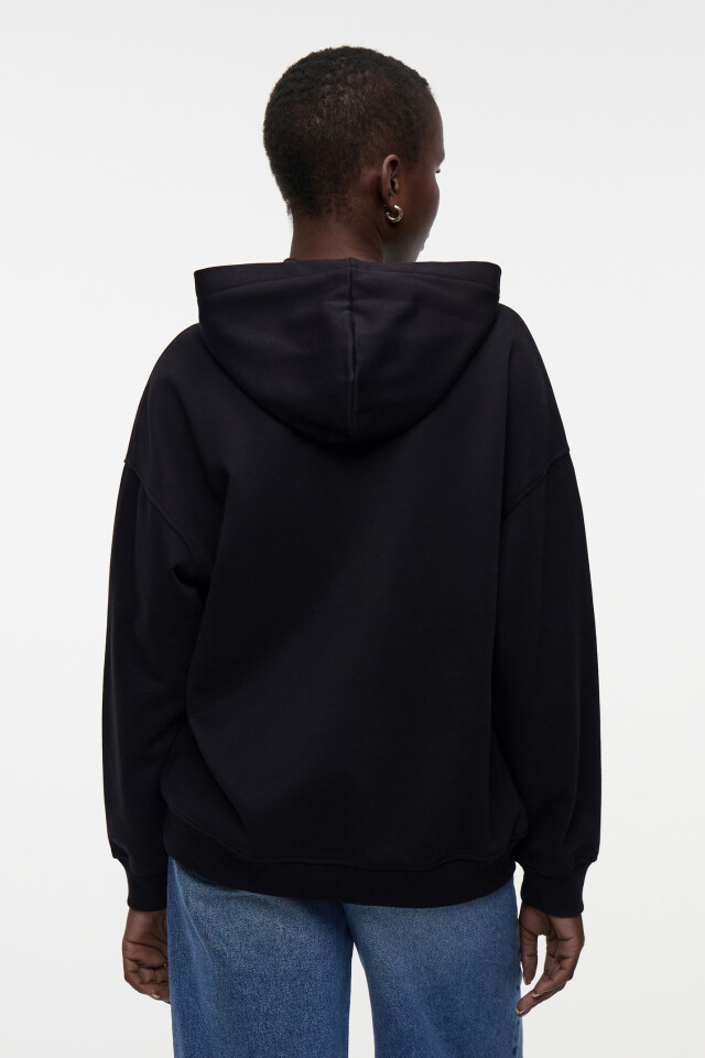 Толстовка хлопковая oversize с принтом - цвет черный - 3