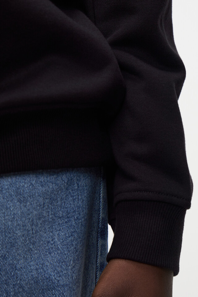 Толстовка хлопковая oversize с принтом - цвет черный - 6