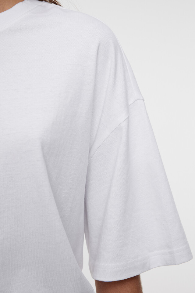 Футболка oversize хлопковая с принтом - цвет белый - 5