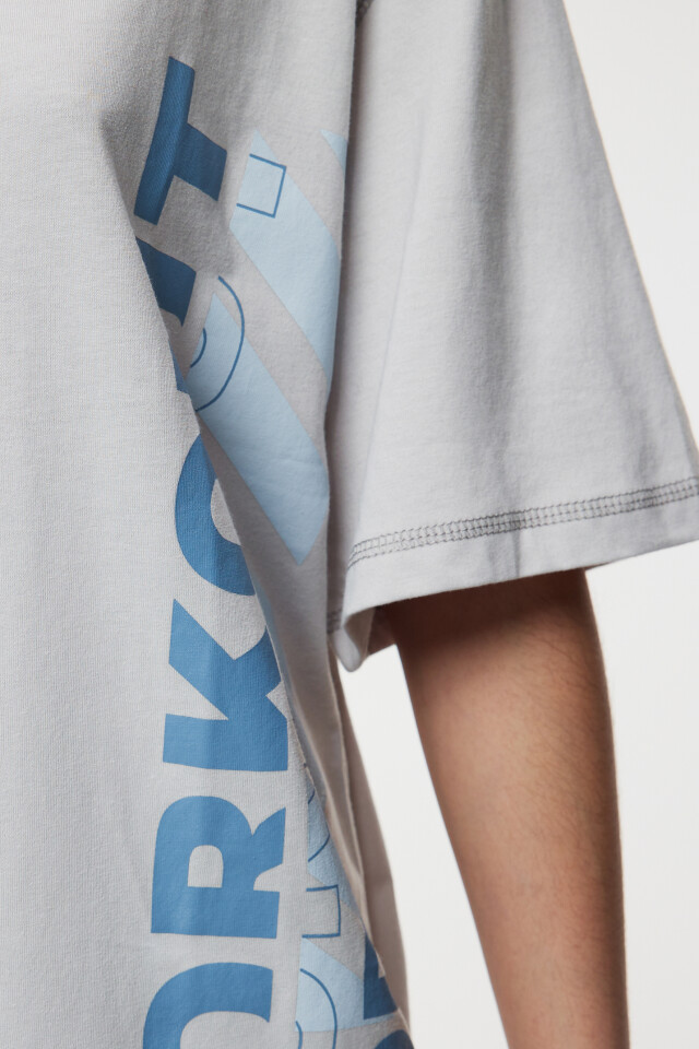 Футболка oversize спортивная с принтом-надписью - цвет серый - 6