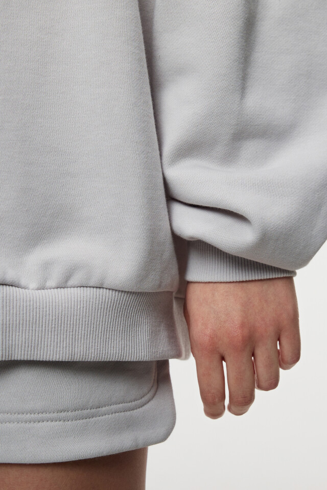 Худи oversize хлопковая на молнии с принтом - цвет серый - 6