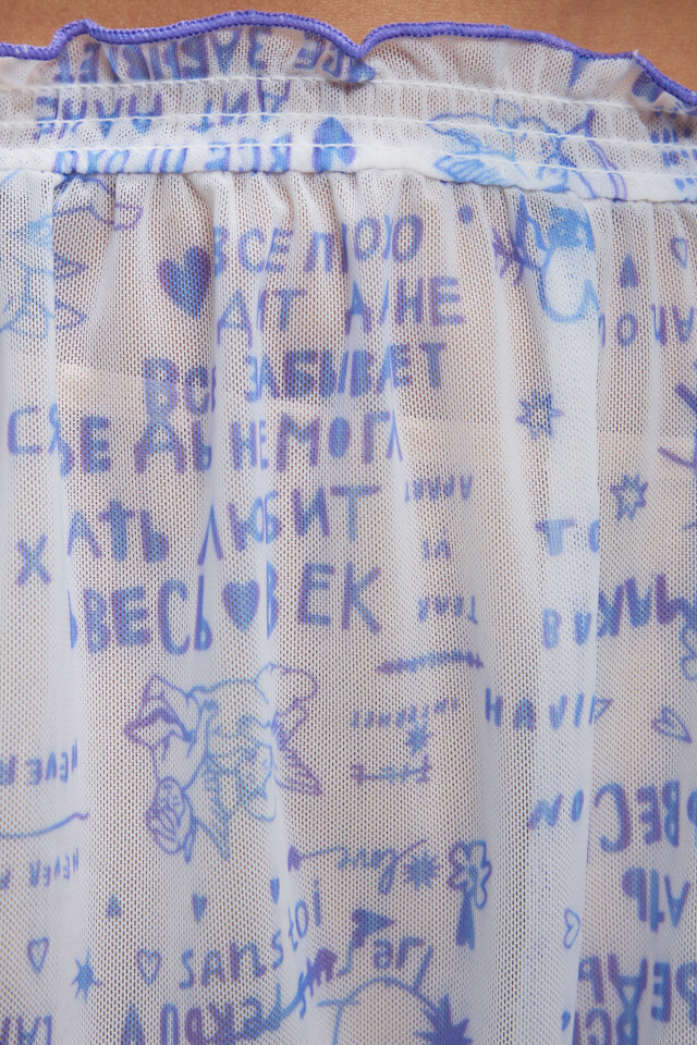 Шорты мини домашние с волнистыми краями - цвет голубой - 6