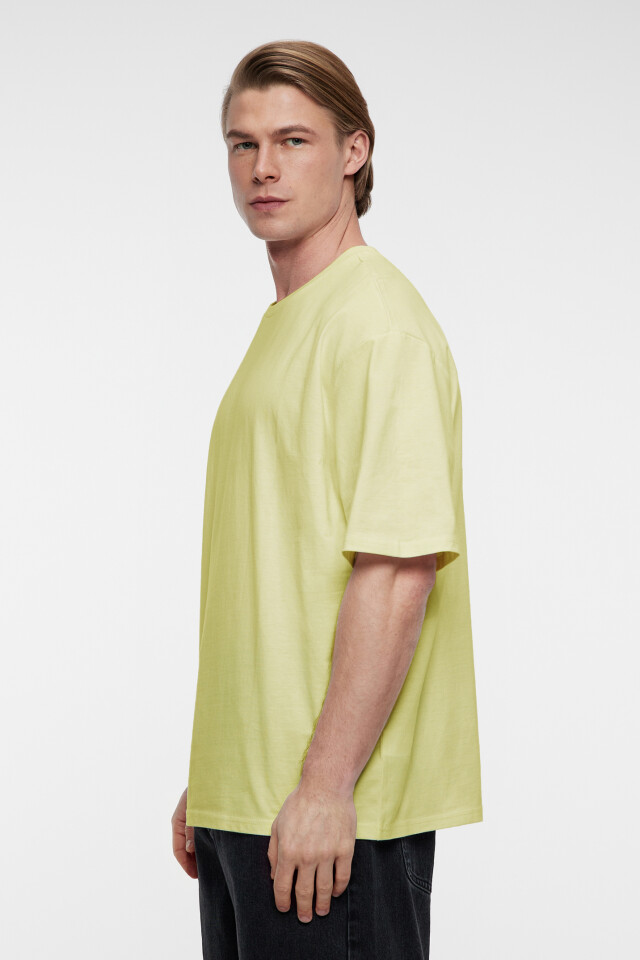 Футболка oversize хлопковая однотонная - цвет бежевый - 2