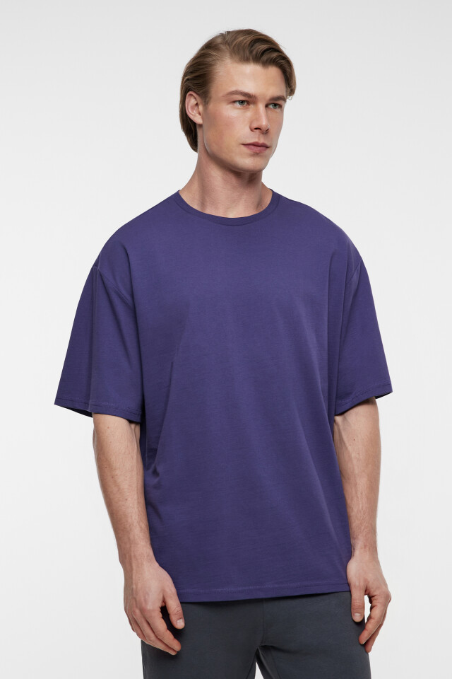 Футболка oversize хлопковая однотонная - цвет бордовый - 1