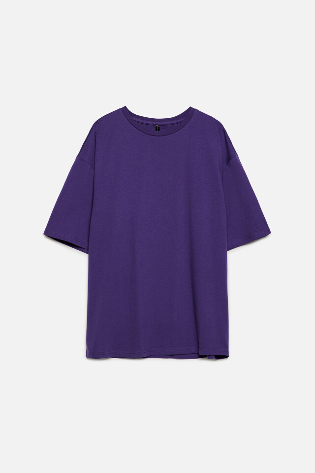 Футболка oversize хлопковая однотонная - цвет бордовый - 7