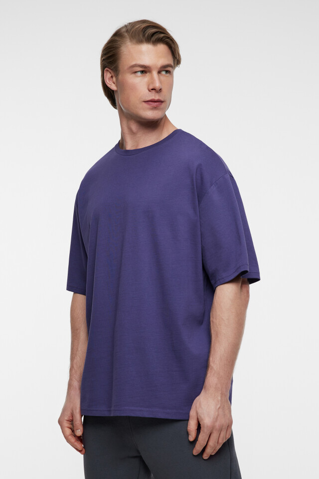 Футболка oversize хлопковая однотонная - цвет бордовый - 2