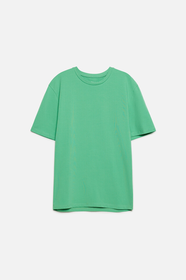 Футболка oversize хлопковая базовая - цвет зеленый - 7