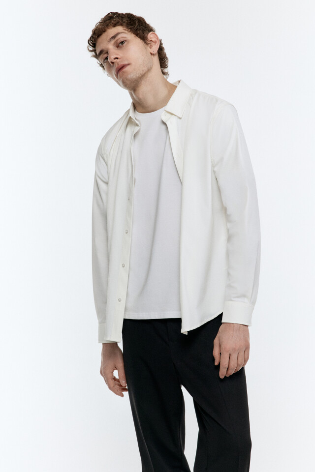 Футболка oversize хлопковая базовая - цвет белый - 2