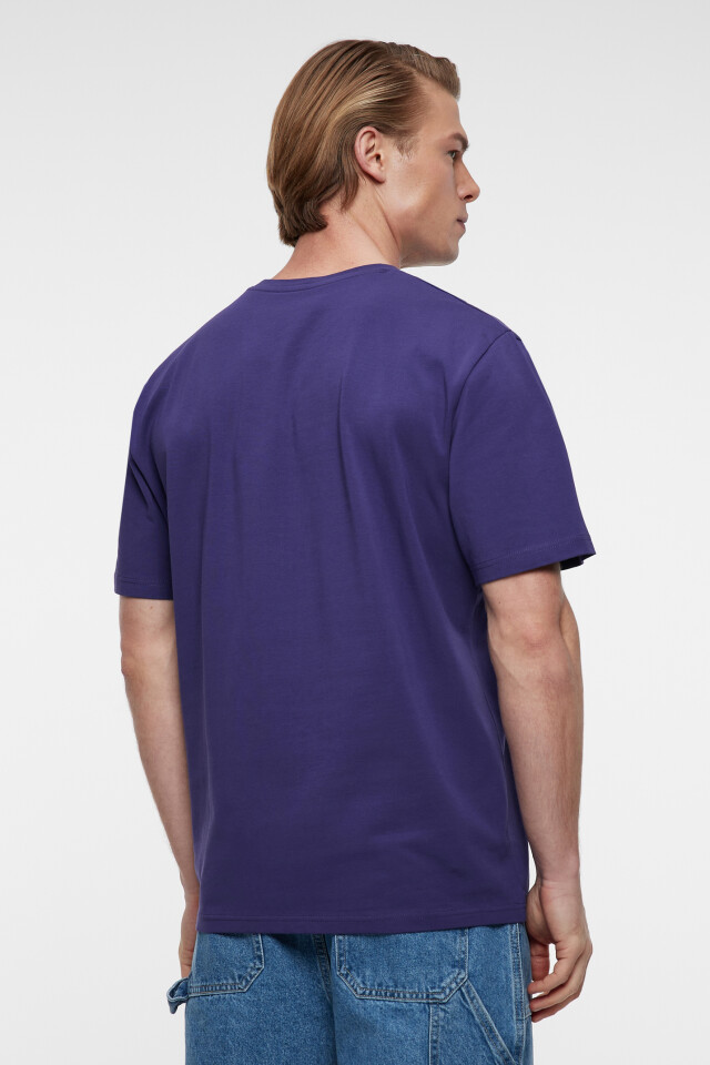Футболка oversize хлопковая базовая - цвет бордовый - 4