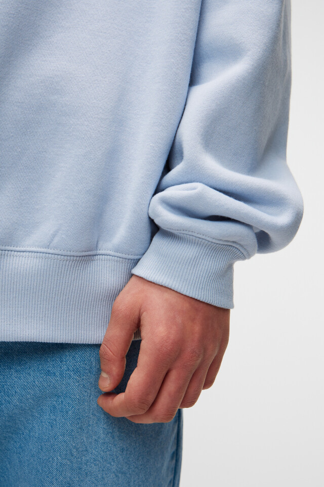 Свитшот oversize хлопковый базовый с начесом - цвет голубой - 7