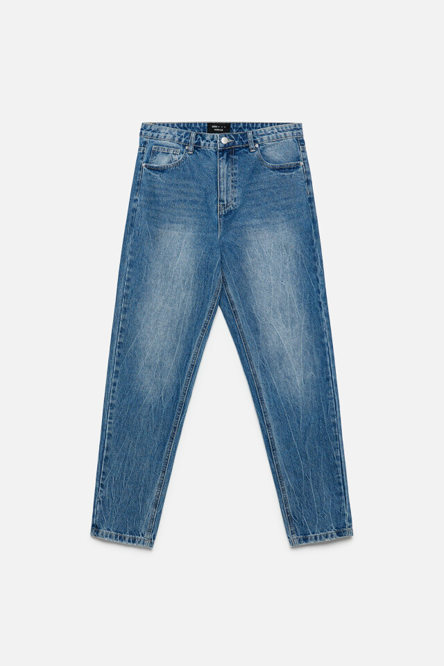 Джинсы tapered зауженные базовые - цвет голубой - 7