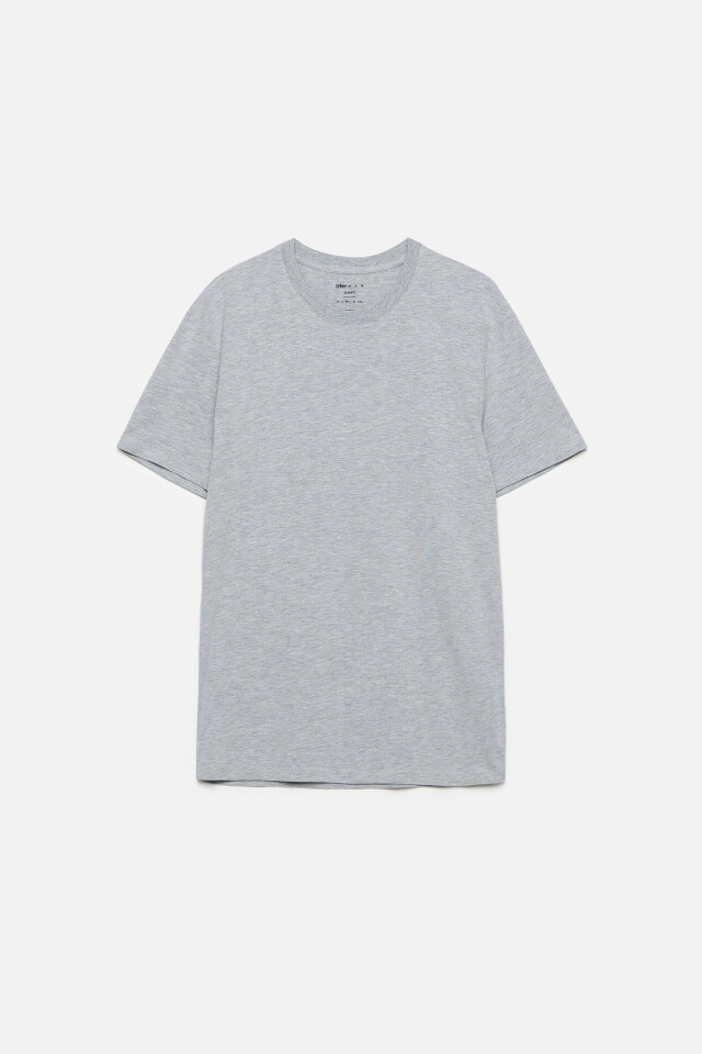 Футболка slim fit хлопковая меланжевая - цвет серый - 1