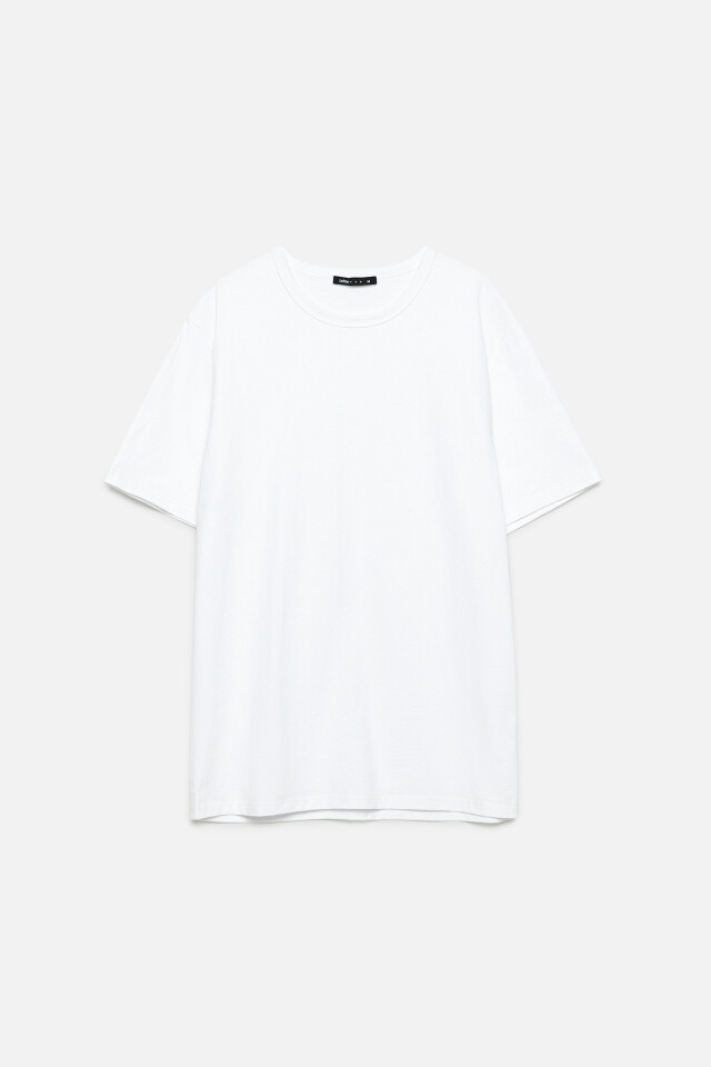 Футболка oversize хлопковая однотонная - цвет белый - 7