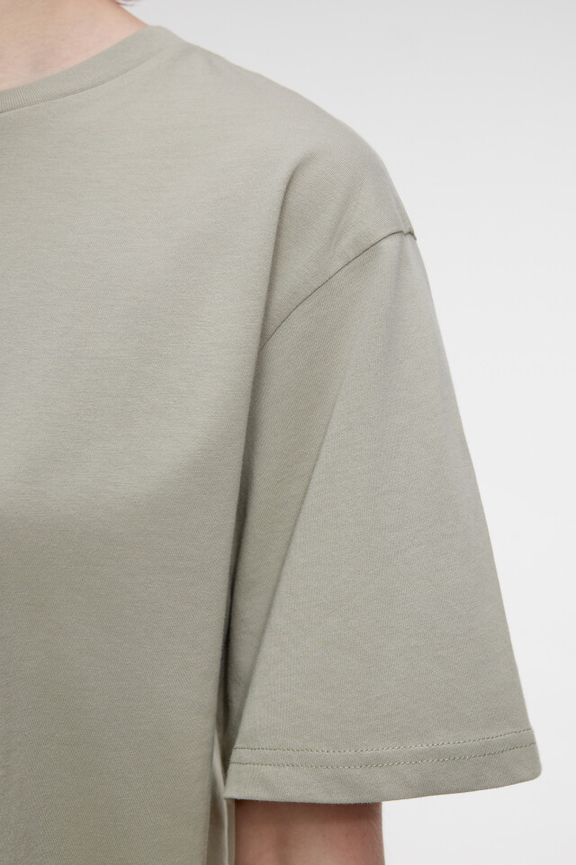Футболка oversize хлопковая однотонная - цвет зеленый - 11