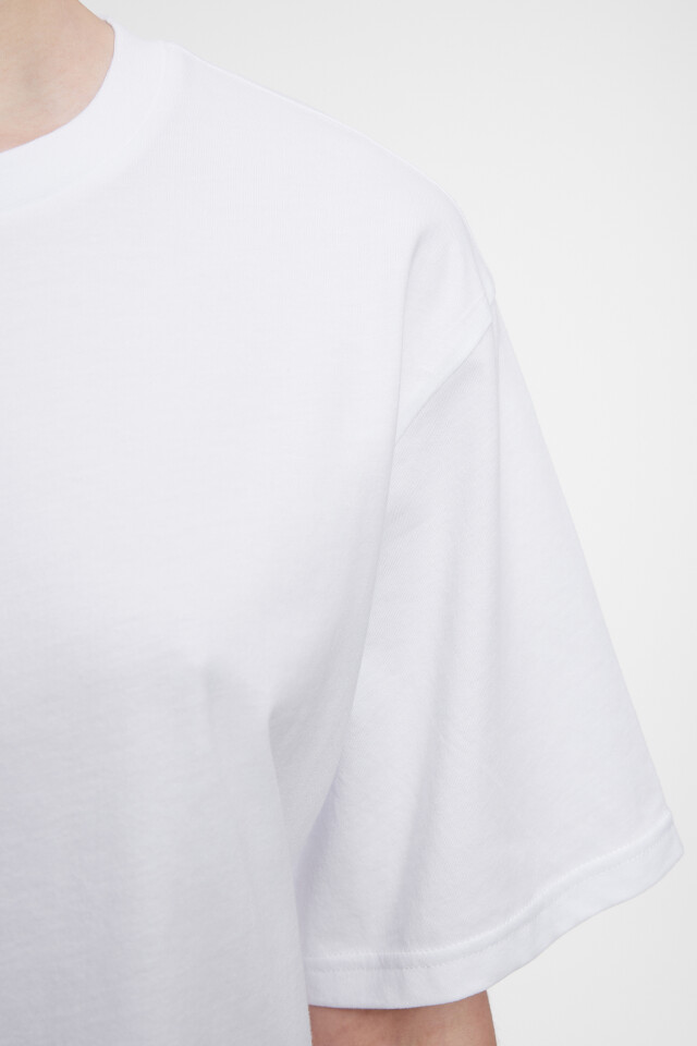 Футболка oversize хлопковая однотонная - цвет белый - 6
