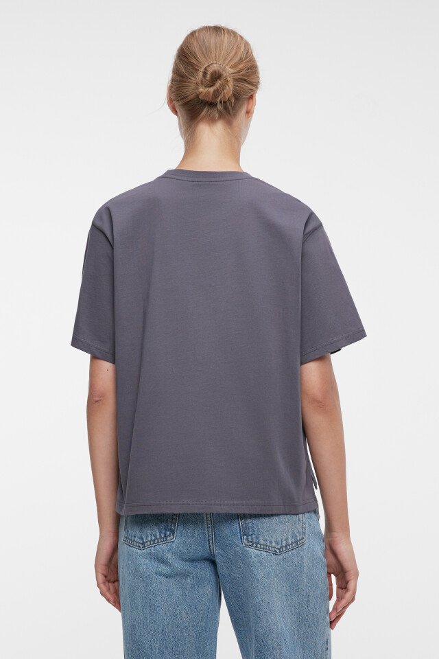 Футболка oversize хлопковая однотонная - цвет серый - 3