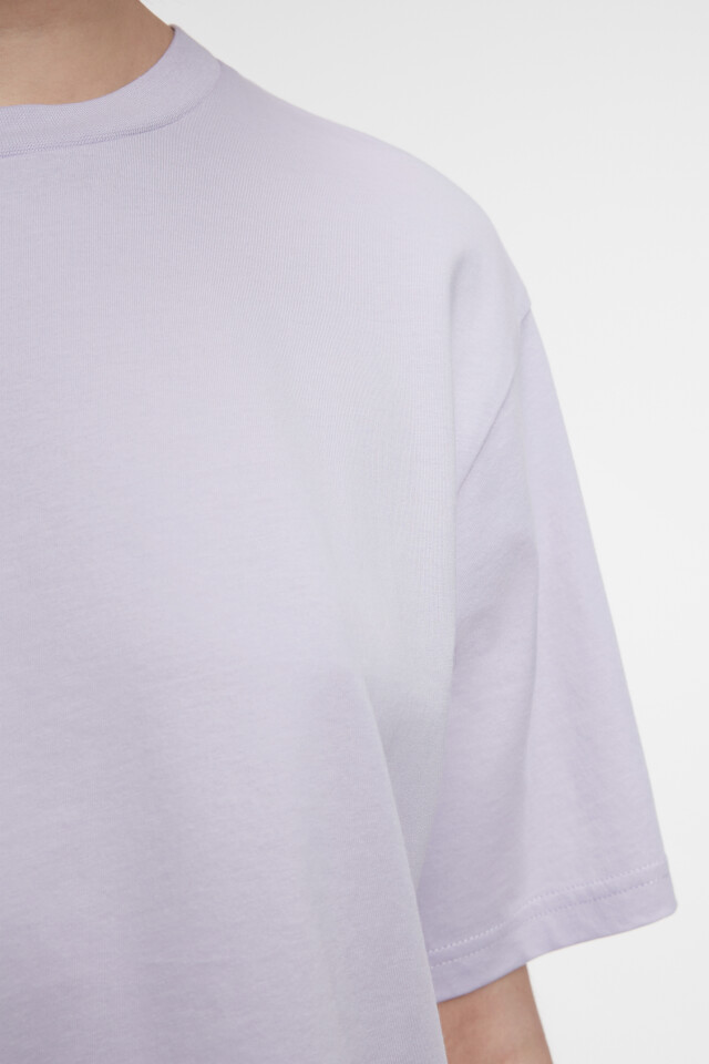 Футболка oversize хлопковая однотонная - цвет сиреневый - 10