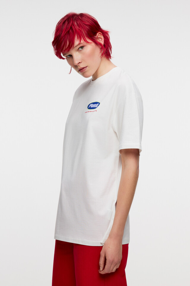 Футболка oversize хлопковая с принтом в гоночном стиле - цвет мультиколор - 2