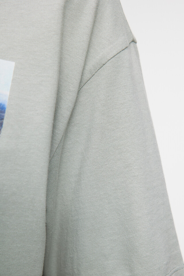 Футболка oversize с принтом природы России - цвет зеленый - 7