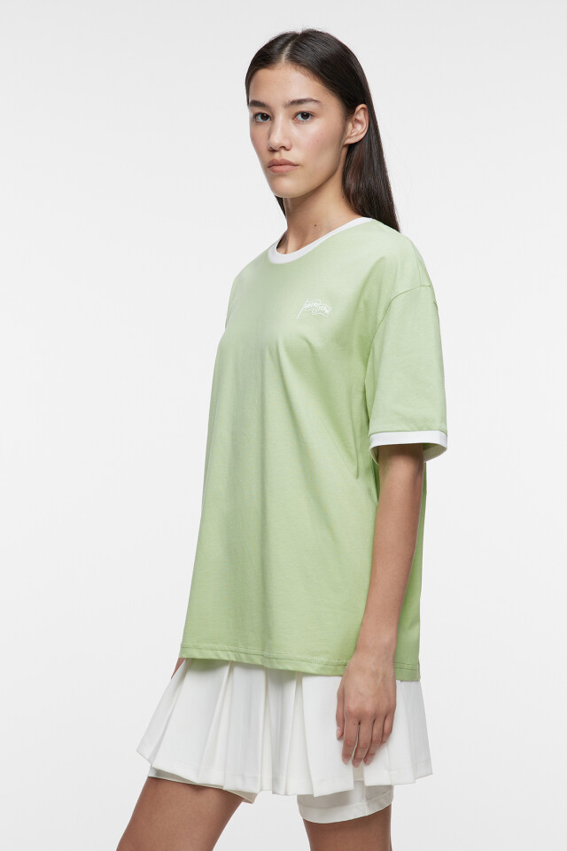 Футболка oversize с принтом в теннисном стиле - цвет зеленый - 2