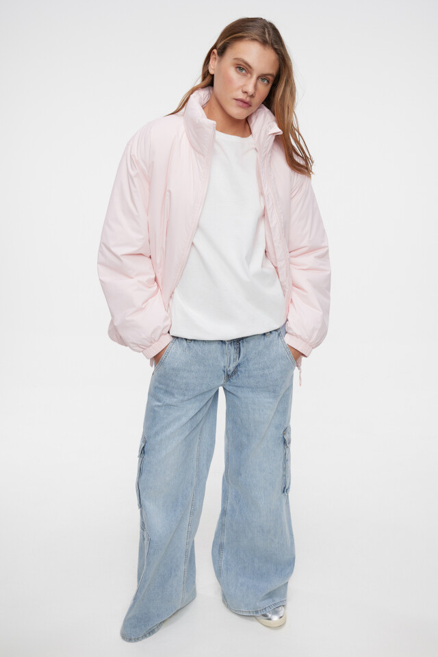 Куртка oversize утепленная с воротником-стойкой - цвет розовый - 9