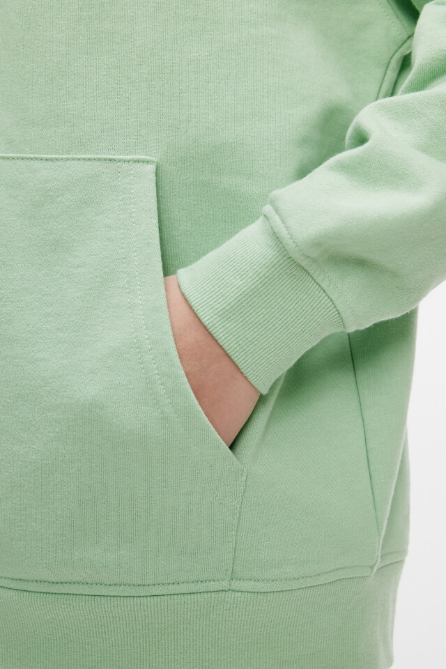 Толстовка oversize хлопковая на молнии с капюшоном - цвет зеленый - 6