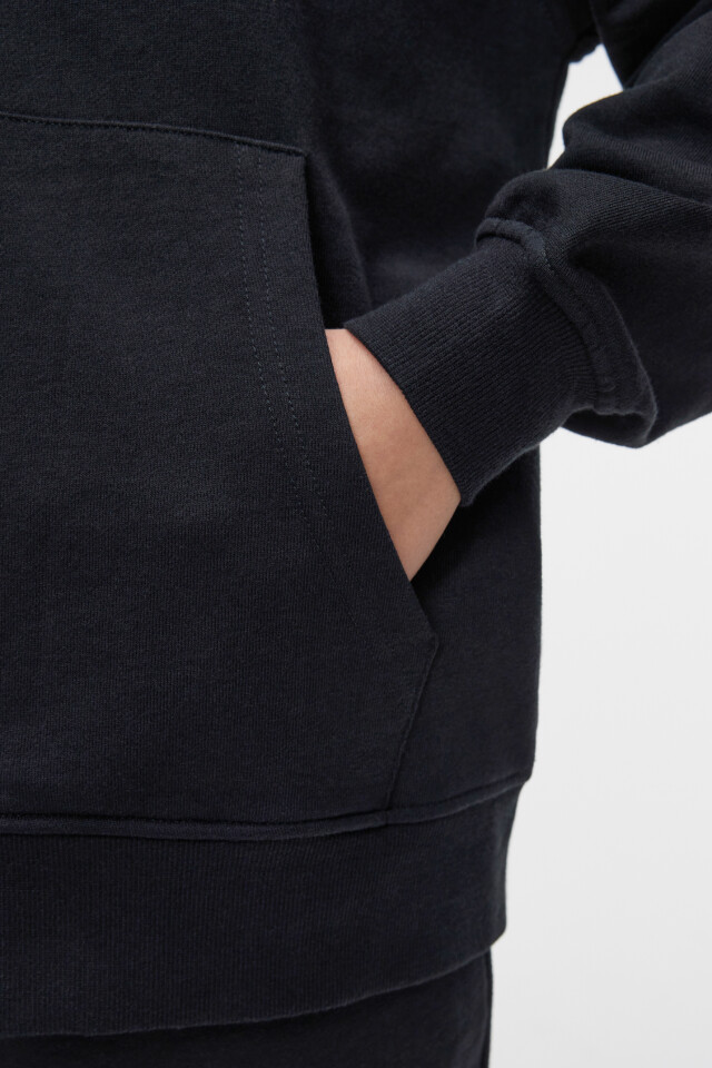 Толстовка oversize хлопковая на молнии с капюшоном - цвет черный - 6