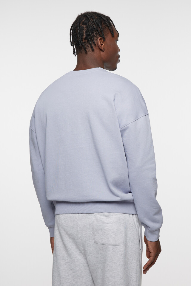 Свитшот oversize хлопковый однотонный - цвет серый - 3