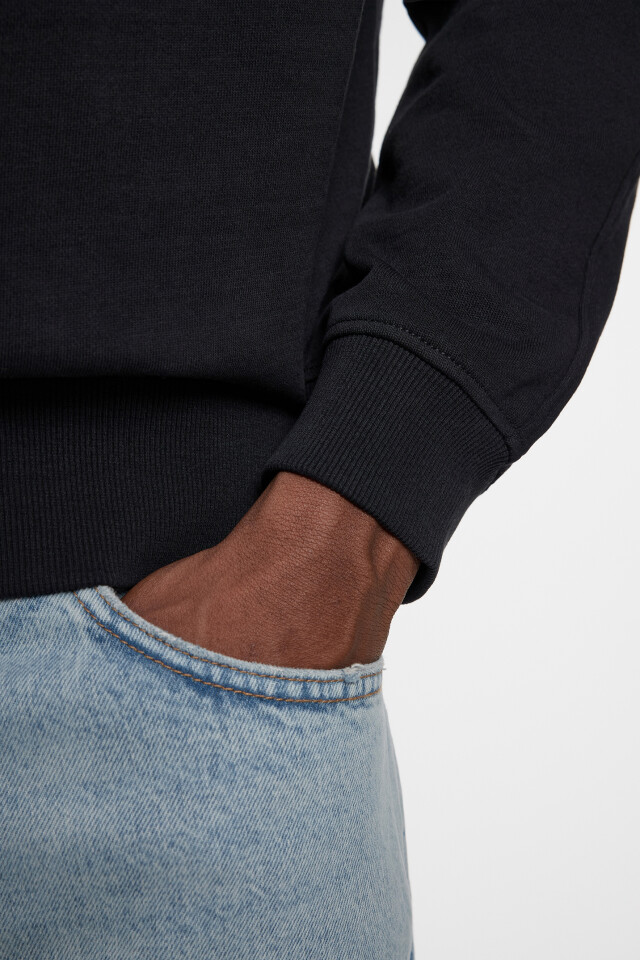 Свитшот oversize хлопковый однотонный - цвет черный - 7