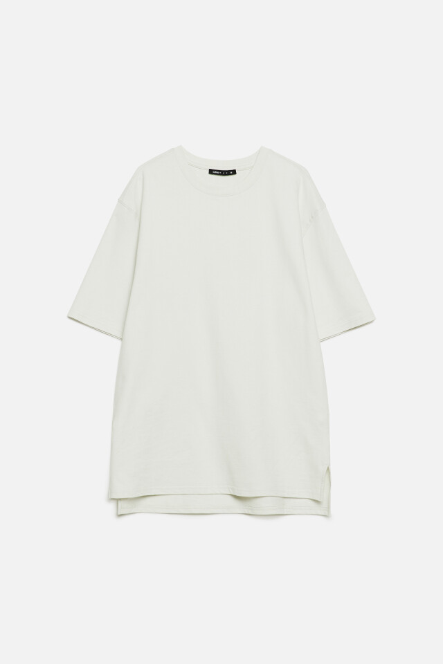 Футболка oversize хлопковая базовая - цвет бежевый - 8