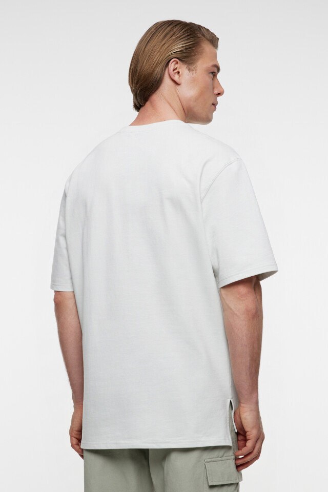 Футболка oversize хлопковая базовая - цвет бежевый - 3