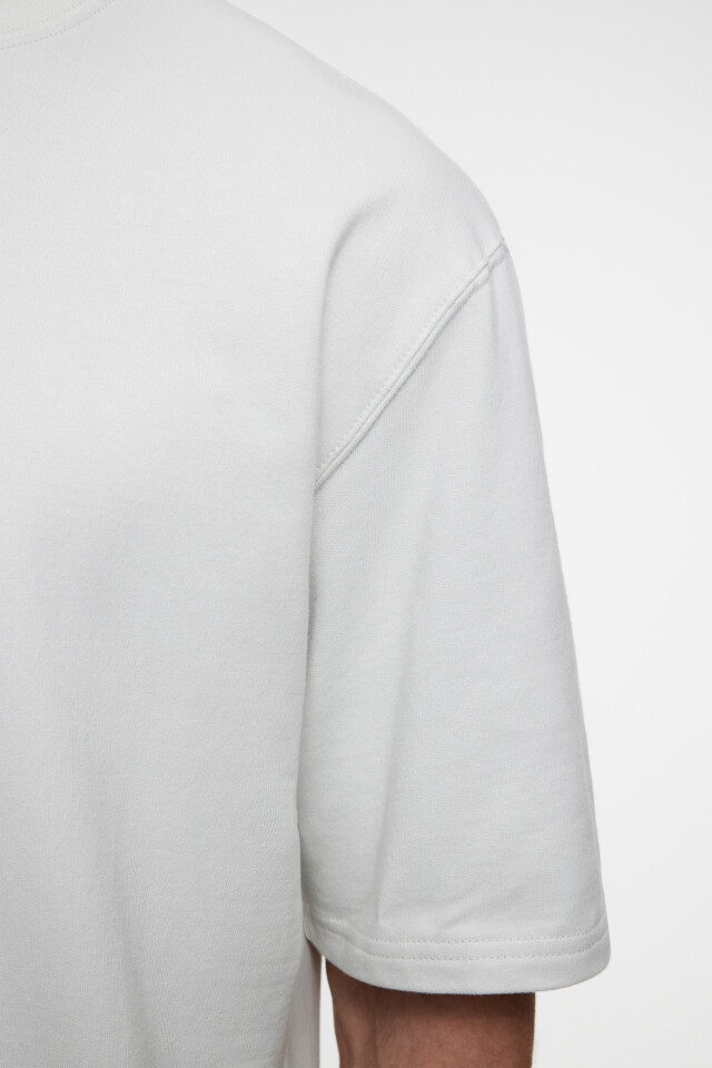 Футболка oversize хлопковая базовая - цвет бежевый - 5