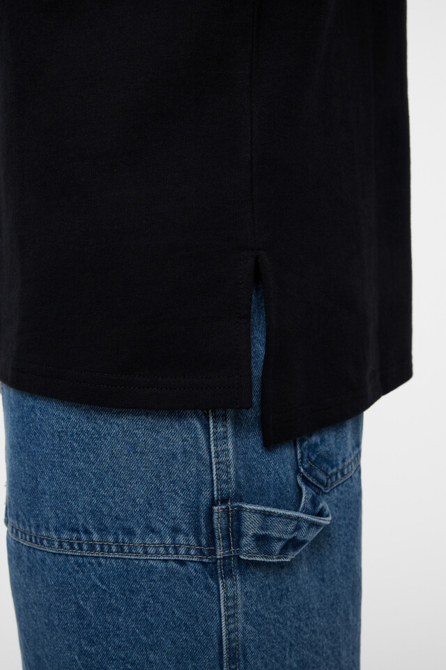 Футболка oversize хлопковая базовая - цвет черный - 7
