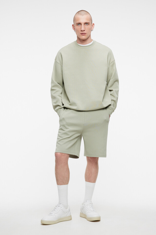 Свитшот regular fit хлопковый базовый - цвет зеленый - 4