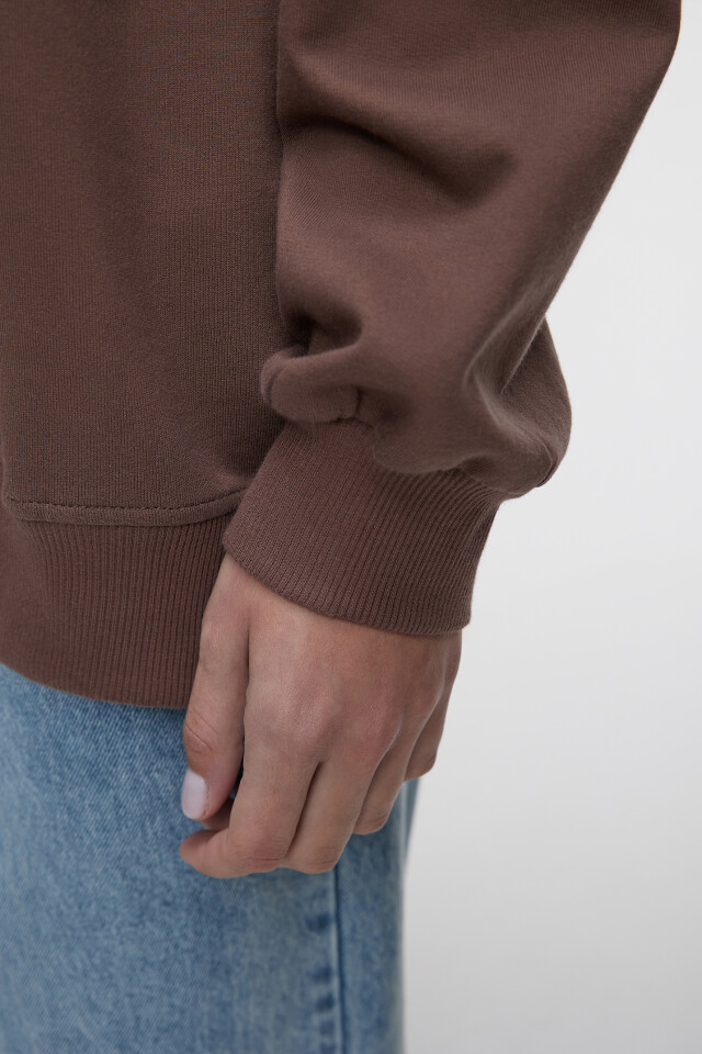 Свитшот oversize утепленный базовый - цвет бежевый - 6
