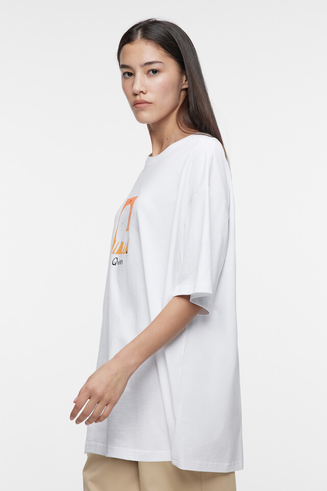 Футболка unisex свободная с принтом Bang Bang Studio - цвет белый - 7