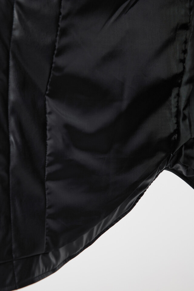 Куртка-рубашка oversize стеганая - цвет черный - 7