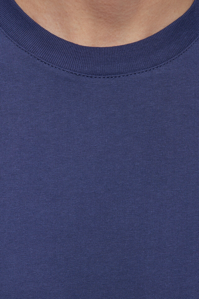Футболка oversize хлопковая однотонная - цвет синий - 5